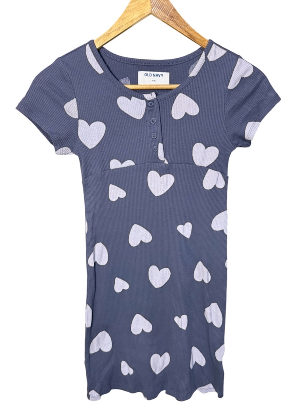 Old Navy dress navy blue with gray hearts Girl’s size M(8) | g